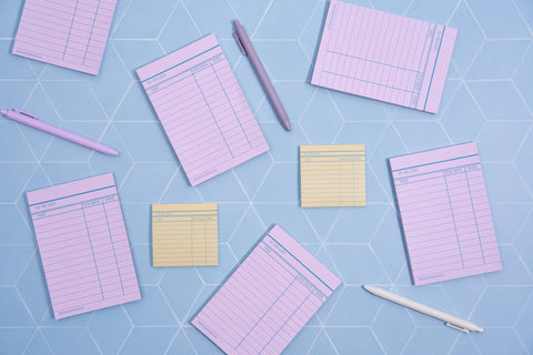 Library Card Notepad - Pink