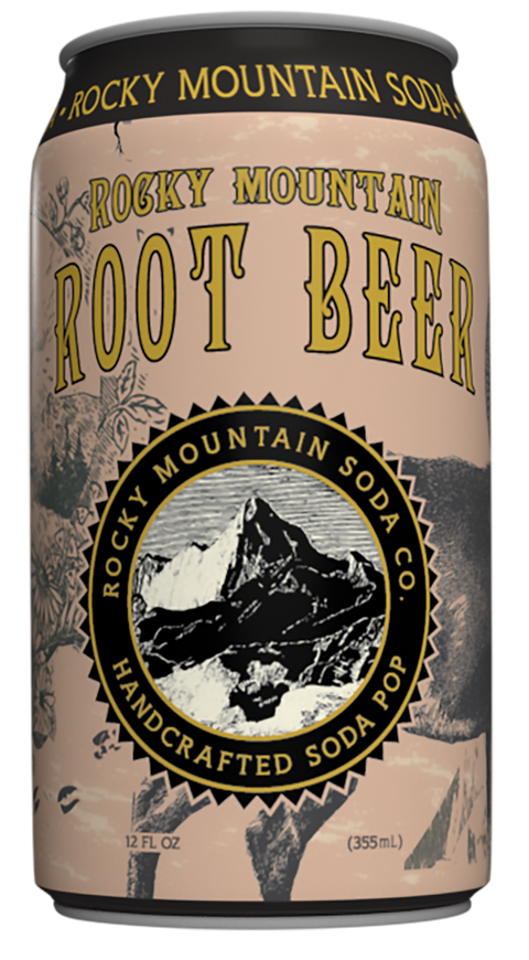 Rocky Mountain Root Beer Soda Pop Cans