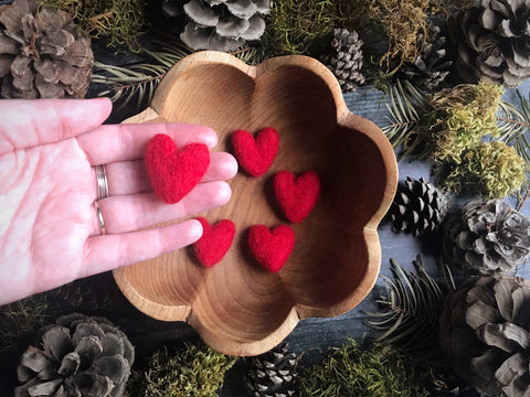 Felted Wool Mini Heart