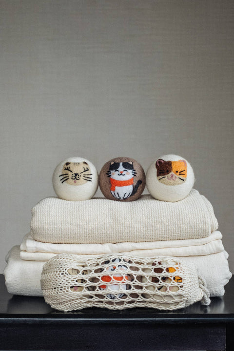 Cats: Natural Wool Dryer Balls – Gift Set of 3