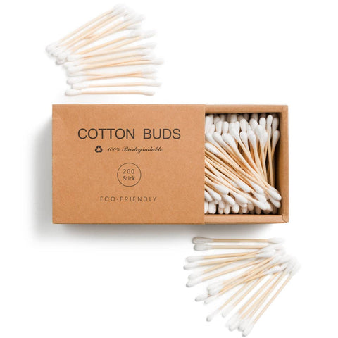 Bamboo & Cotton Swab Box - 200 Count