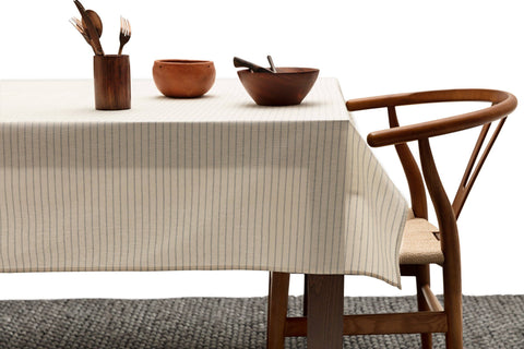 Natural Tablecloth - Modern Stripes